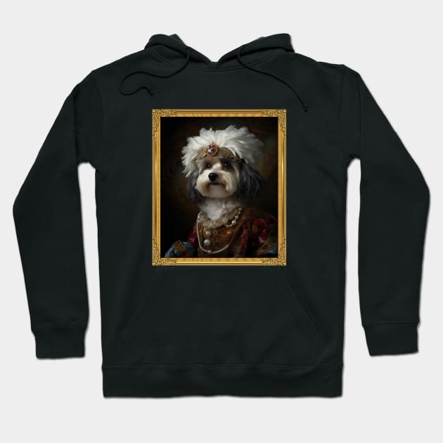 Regal Havanese - Medieval Cuban Queen (Framed) Hoodie by HUH? Designs